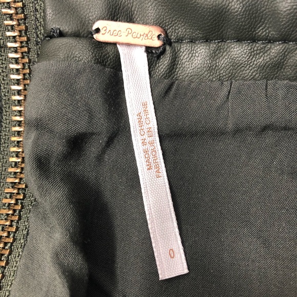 Free people green vegan mini skirt lined 574 - Picture 3 of 8